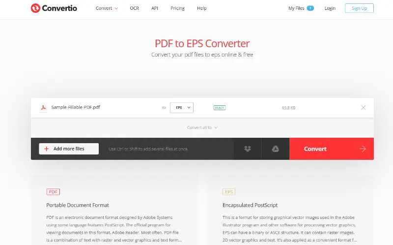 How to convert PDF to EPS online with Convertio How to convert PDF to EPS online with Convertio