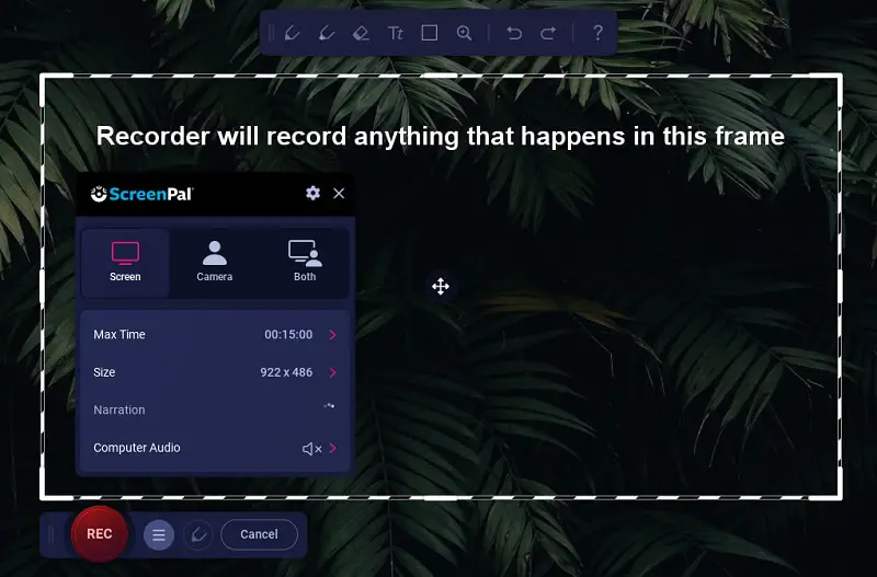 ScreenPal recorder interface ScreenPal recorder interface