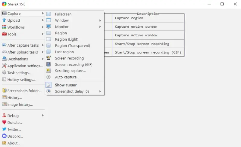 Screen record on Dell laptop with ShareX