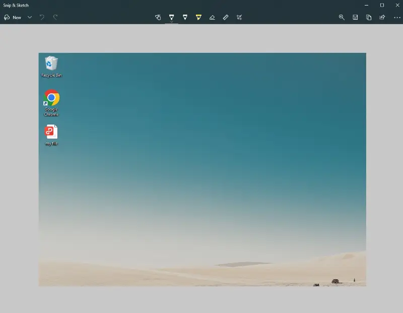 Take a partial screenshot on Windows 10 with Snip & Sketch