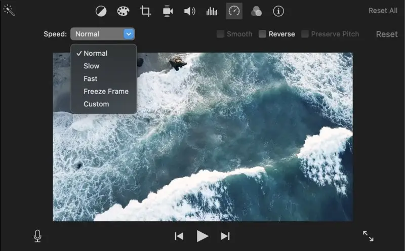Adjust the video speed with iMovie