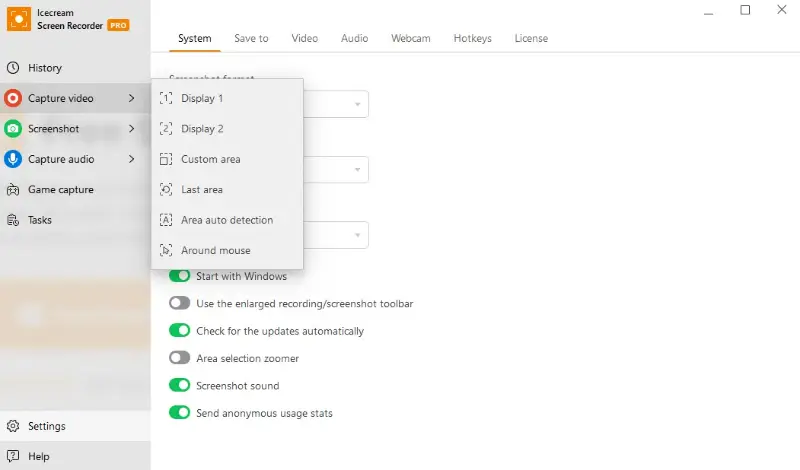 Choose the area to screen record on HP laptop