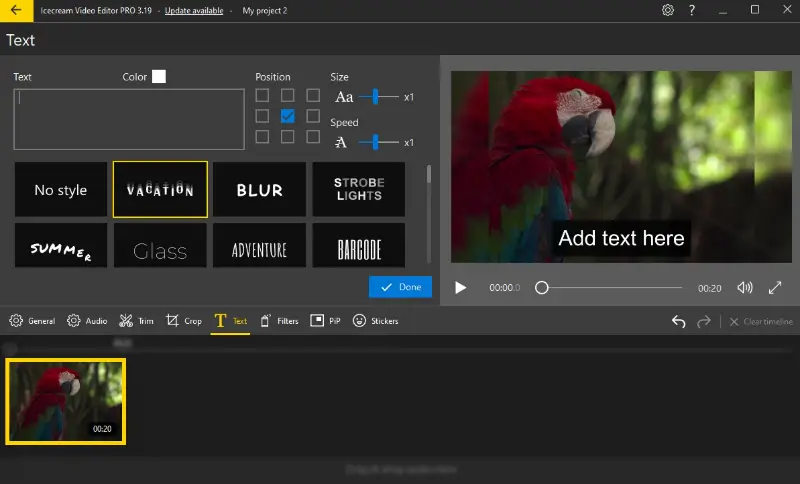 Add subtitles to a video using Icecream Video Editor