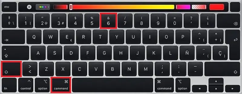 Zrób zrzut ekranu paska Touch Bar w systemie macOS