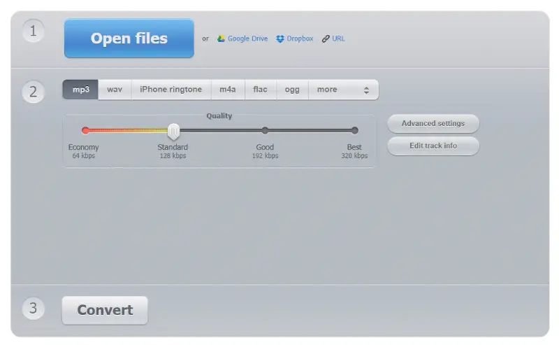 Online Audio Converter web tool