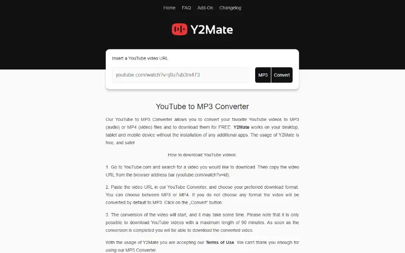 Free YouTube to MP3 converter - Y2Mate