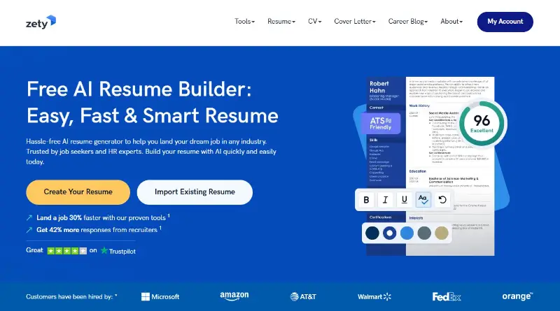 Zety – smart resume builder with professional templates