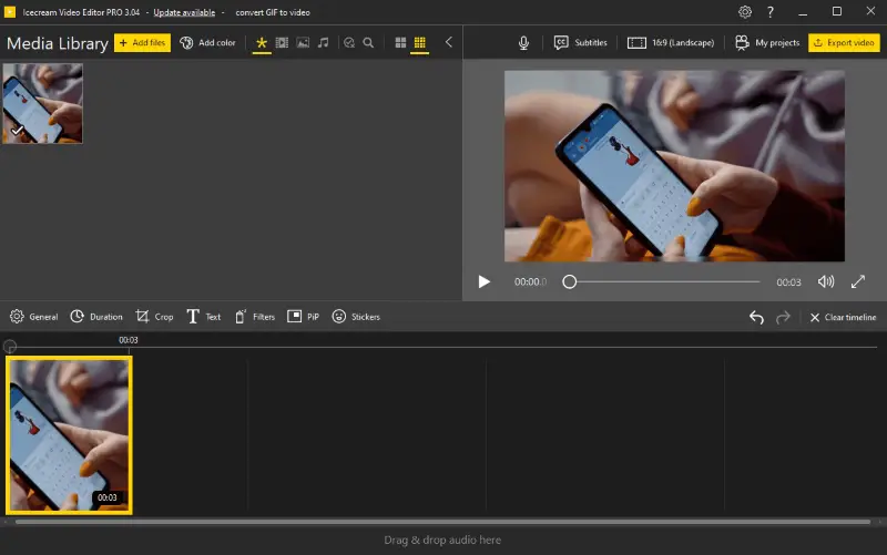 Как конвертировать GIF в видео в Icecream Video Editor