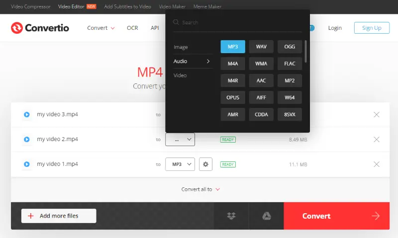 Convertisseur MP4 vers MP3 en ligne Convertio