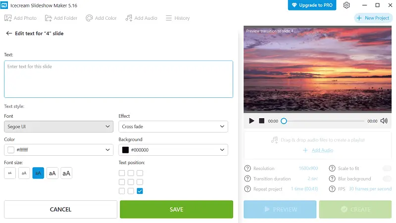 Icecream Video Editor text addition