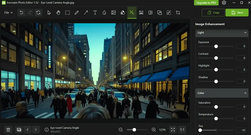 Edit image in Icecream Photo Editor