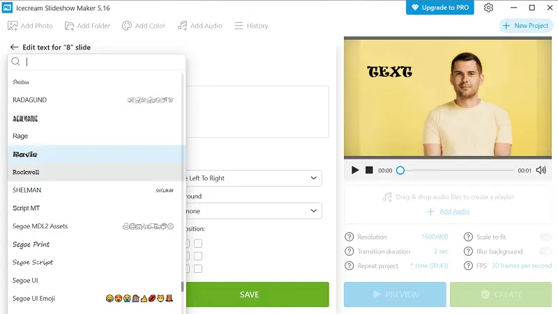 Icecream Video Editor text addition