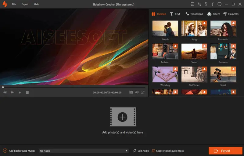 Make a slideshow with Aiseesoft