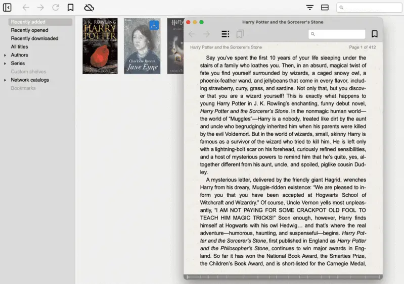 Using FBReader to open FB2 ebooks