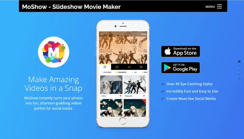 Mobile slideshow app by MoShow