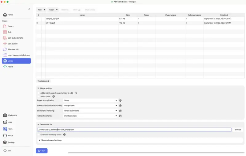 PDFsam Basic - PDF merger