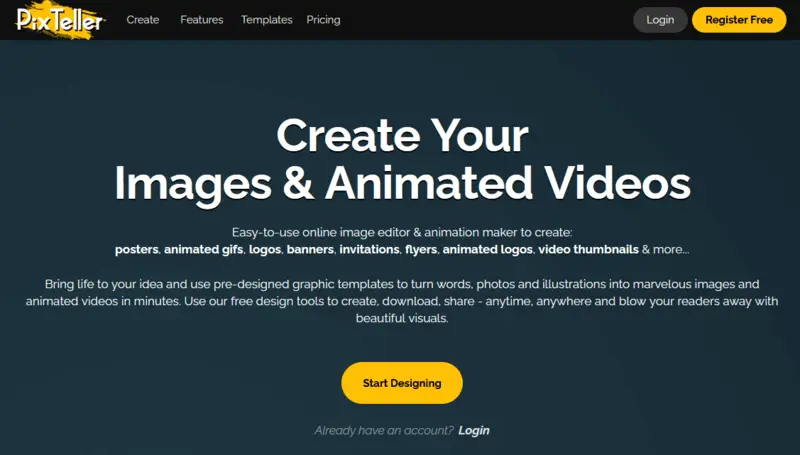 Online presentation generator by Pixteller