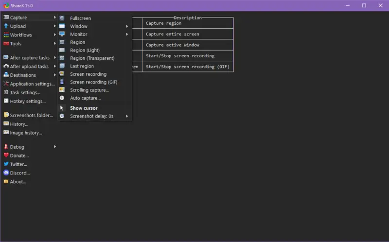 Screenshot program for Windows - ShareX