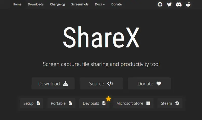 ShareX Screen Recorder.