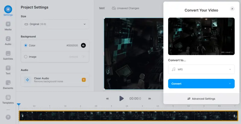 Convert video to MP3 online on VEED.io