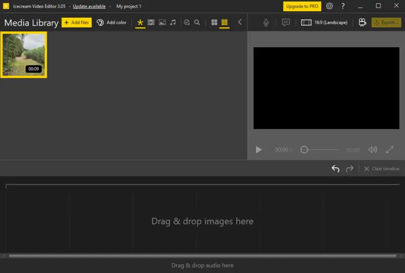 Media Library of free video editor