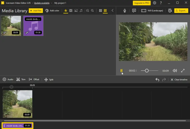 Media player in video editing software