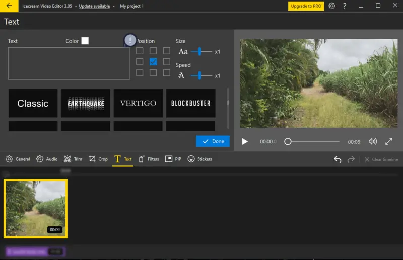 Add text to video in video editor