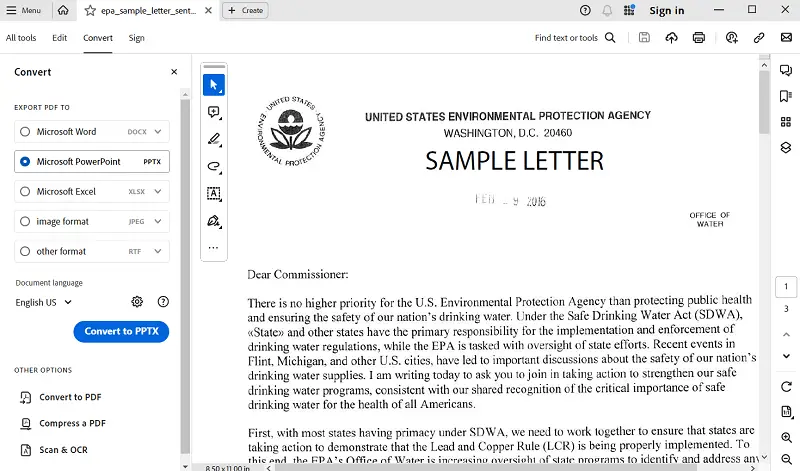 How to convert PDF to PowerPoint in Acrobat
