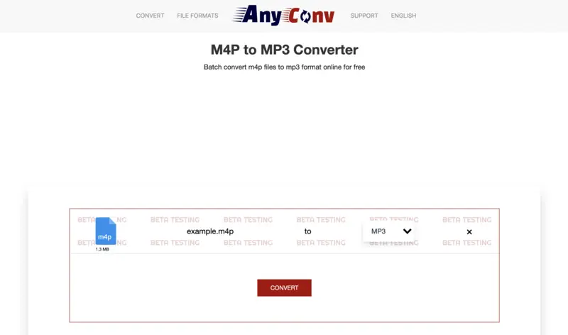 Convert iTunes files to MP3 with AnyConv