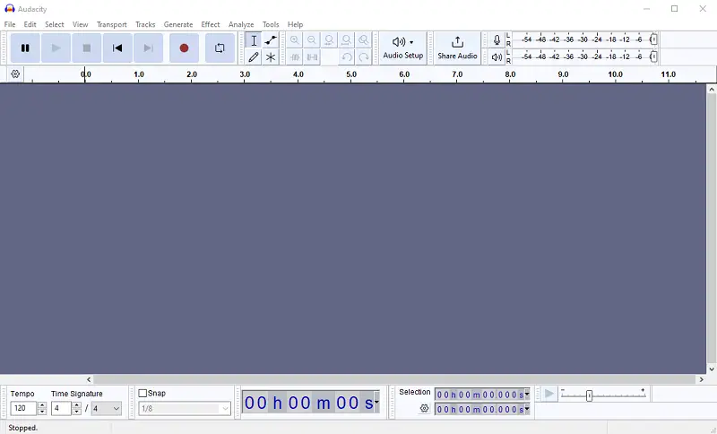 Record web audio using Audacity: step 1