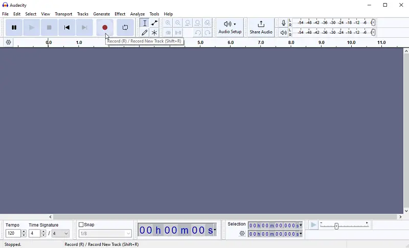 Record web audio using Audacity: step 3