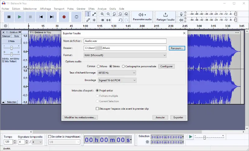 Free student software for audio work - Audacity