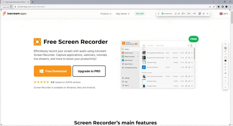 How to take a screenshot on Windows with Icecream Screen Recorder