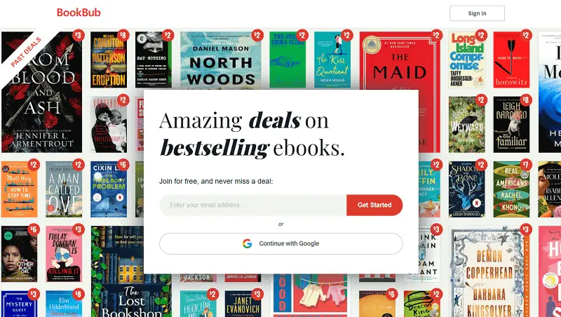 BookBub sites to download books for free