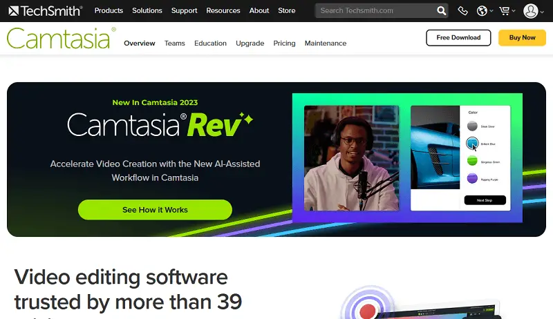 Camtasia website