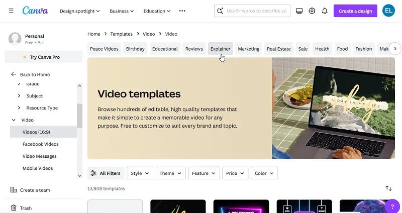 How to create explainer videos in Canva