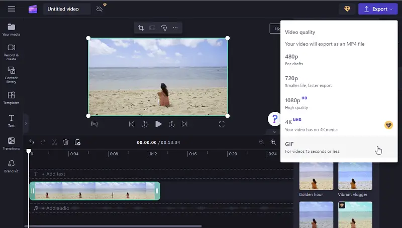 Clipchamp video quality