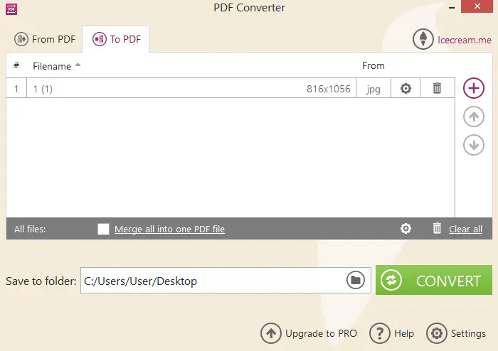 Create a PDF from images using Icecream PDF Converter