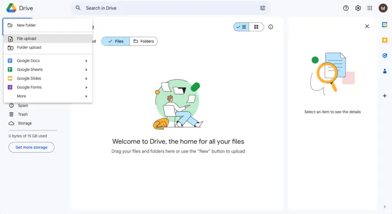 How to upload a video to Google Drive