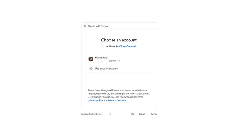 Select Google Drive account 