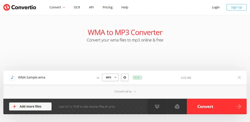 Convertio web page Convertio web page