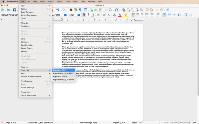 How to create a PDF file on Mac