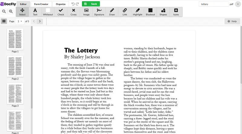 Editing PDF in DocFly