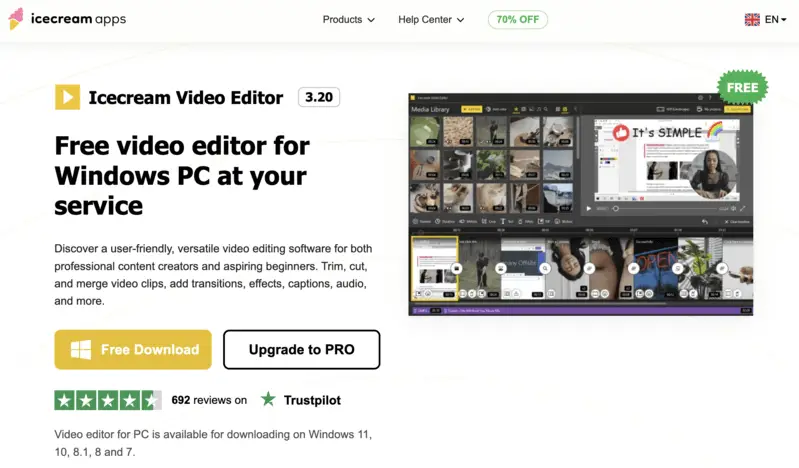 Download Icecream Video Editor from official website