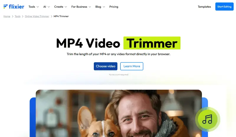 Choose video button of Flixier video editor Choose video button of Flixier video editor