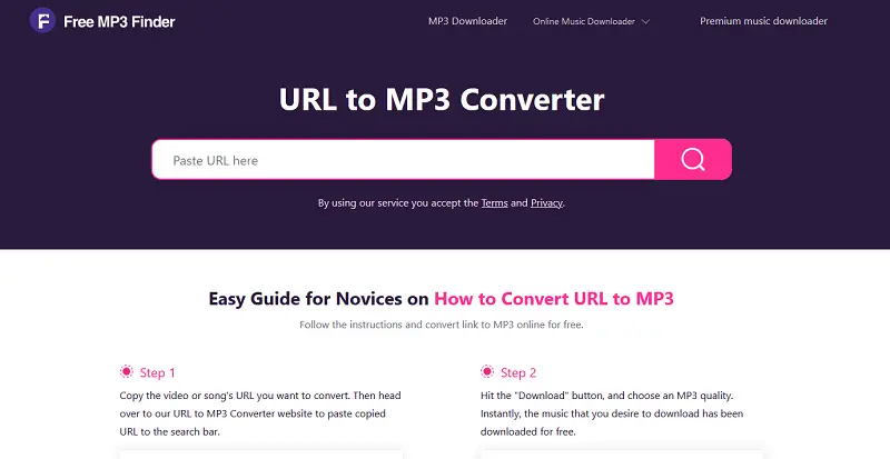 Free MP3 Finder online URL to MP3 converter