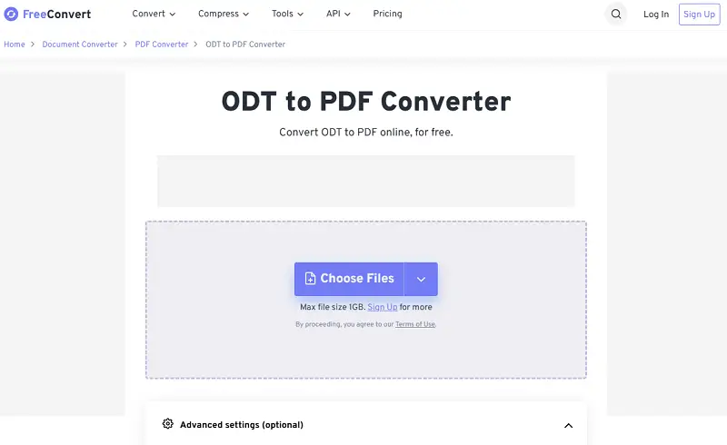 FreeConvert interface