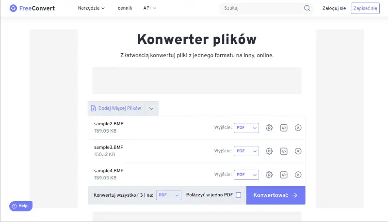 Jak przekonwertować BMP do PDF online za pomocą FreeConvert