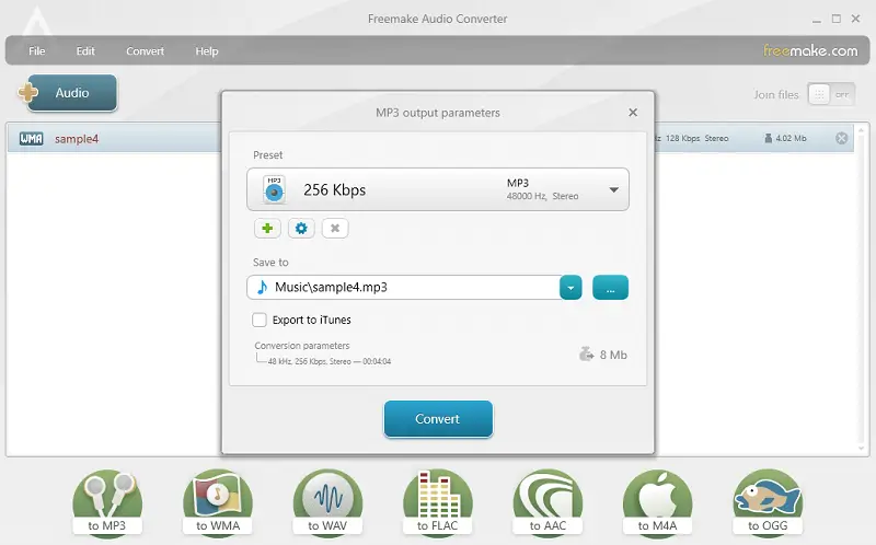 Freemake free audio converter for Windows