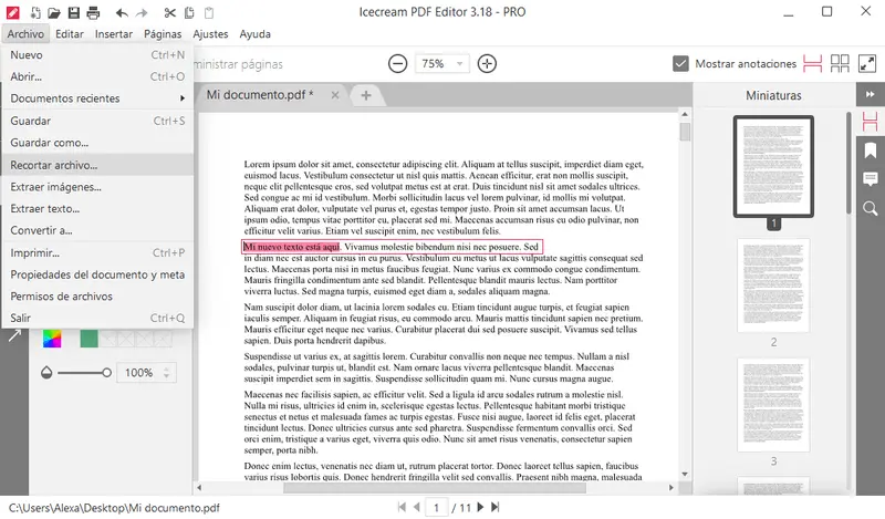 Guardar el nuevo PDF modificado